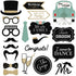Fully Assembled Wedding Photo Booth Props - Set of 40 - Gold, Pink, Teal, & Silver Selfie Signs - Wedding Party Supplies & Decorations - Cute Wedding Designs with Real Glitter - Did we mention no DIY?