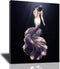 MountFlow Mermaid Bathroom Decor Wall Art Modern Fairy Artwork Fantasy Black and White Framed Decorations for Girl Room Purple Pictures Beautiful Poster Bedroom Living Room, 16 x 12 in