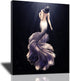 MountFlow Mermaid Bathroom Decor Wall Art Modern Fairy Artwork Fantasy Black and White Framed Decorations for Girl Room Purple Pictures Beautiful Poster Bedroom Living Room, 16 x 12 in