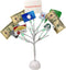 White Money Tree Gift Holder with Clips and LED Light Tips - Gift Card Holder Tree with 10 Photo Clips - Gift Card Tree Holder for Birthdays, Christmas, Weddings etc. - 17 inches tall - by Mein Schatz