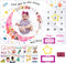 Milestone Blanket for Baby Girl, Kmivo Baby Monthly Photo Blankets Soft Large Memory Blanket with Headband & Milestone Cards for Newborn Baby Shower, 60? x 40?