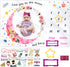Milestone Blanket for Baby Girl, Kmivo Baby Monthly Photo Blankets Soft Large Memory Blanket with Headband & Milestone Cards for Newborn Baby Shower, 60? x 40?
