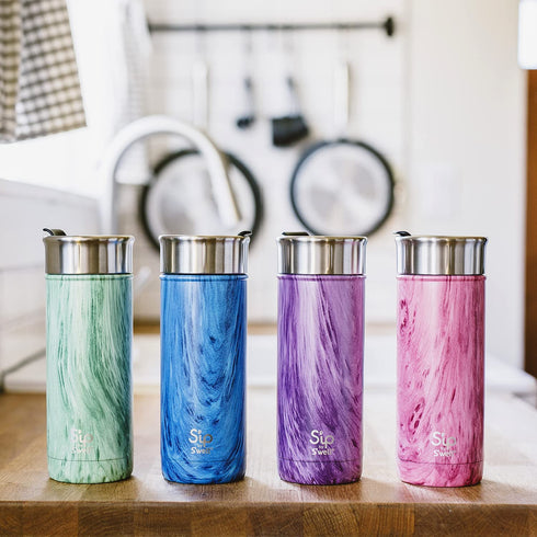 S'ip by S'well Stainless Steel Travel Mug - 16oz - Rose Arbor - Double-Walled Vacuum-Insulated Keeps Drinks Cold for 16 Hours and Hot for 4 - with No Condensation - BPA-Free Water Bottle