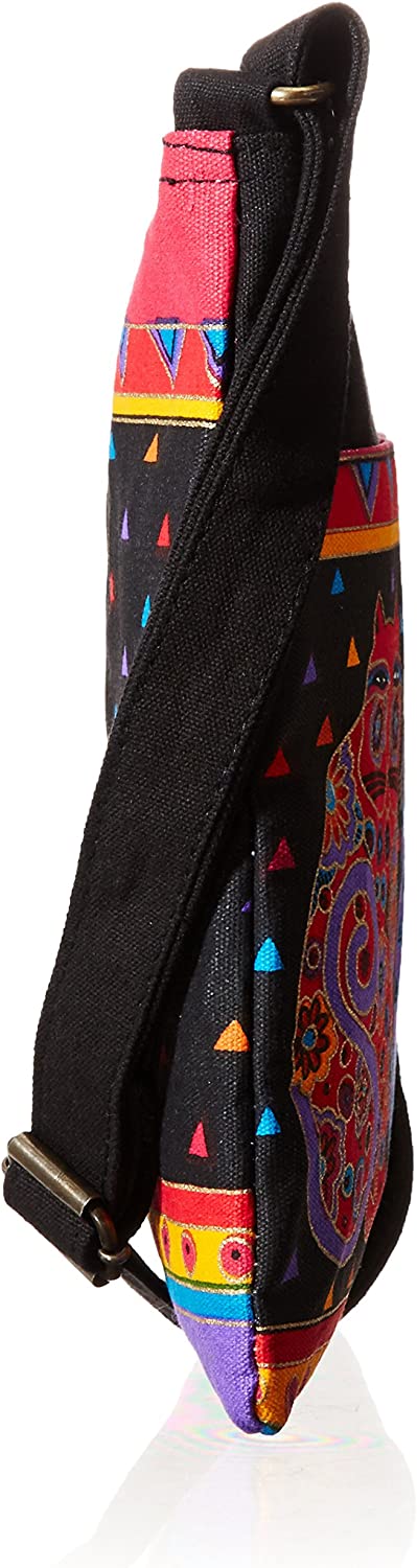 Laurel Burch Crossbody Purse Zipper Top, 10 by 10-Inch, Feline Friends