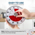 Secura 7.5-Inch Oversize Visual Countdown Timer, 60-Minute Kitchen Timer | Time Management Tool for Kids, Teachers and Adults (Red)