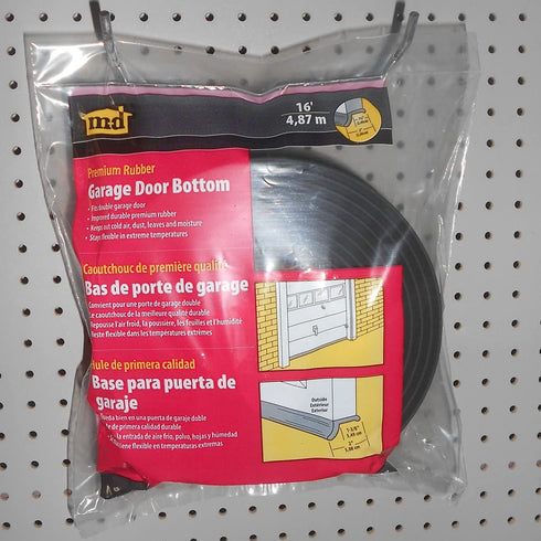 M-D Building Products, Black 3749 Garage Door Bottom Rubber, 16 Feet