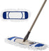 Eyliden Dust Mop with 2 Reusable Washable Pads - One Touch Replacement, Height Adjustable Handle, Wet & Dry Mops for Floor Cleaning, Hardwood, Laminate, Tile Flooring Push Dust Broom (Blue)