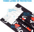60PCS Disposable Fashion Face Masks Love Heart Print Valentine's Day Stylish Gift Unisex 3-Ply Covering Individually Packed for Adult Man Women