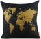 BAYSBAI Weathered Look World Map Pillow Covers 18x18 Inch Farmhouse Geography Theme Decorative Throw Pillowcase Square Cushion Case for Home Sofa Couch Decoration 102036