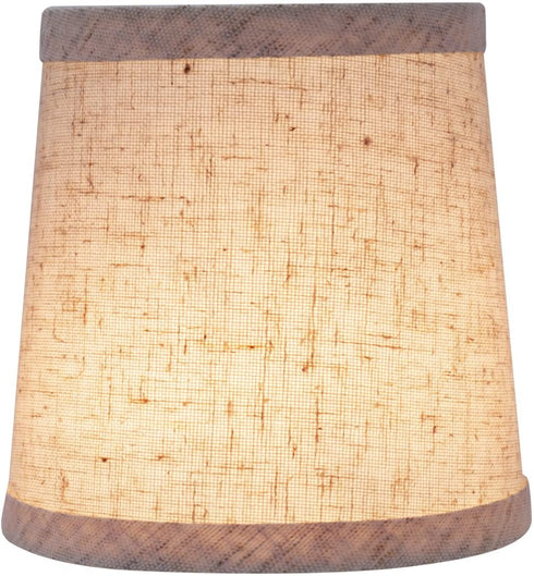 Aspen Creative 32832-2 Small Hardback Empire Shape Chandelier Clip-On Lamp Shade Set (2 Pack), Transitional Design in Flaxen, 5" bottom width (4" x 5" x 5")