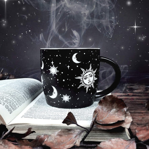 Coffee Mug (Celestial) by Rogue + Wolf Witch Goth Accessories for Women Hocus Pocus Gothic Home Decor Unique Spooky Witchy Gifts Cute Mugs Witchcraft Supplies - 14.2oz / 420ml Porcelain