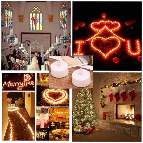 Battery Operated LED Tea Lights:50 Pack Flameless Votive Candles Lamp Realistic and Bright Flickering Long Lasting 150Hours for Wedding Holiday Party Home Decoration (Warm White)