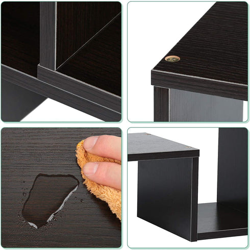 Hotwheel Desk Shelf Organizers and Storage, Expandable Mini Bookshelf for Bedroom, Adjustable Wood Desktop Shelf Black, Home & Office Decor