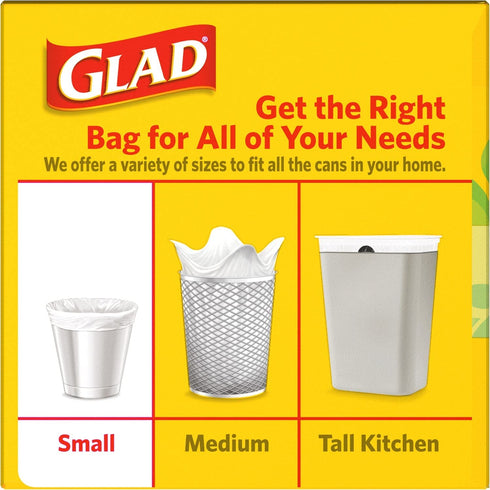 Glad Trash & Food Storage OdorShield Small Trash Bags, Gain Original & Febreze, 4 Gal, 26 Ct - Pack of 6 (Package May Vary) (COMINHKG128835)
