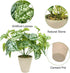 Hisow Artificial Potted Plants, 13" Faux Green Leaves Fake Plant with Natural Stone and Cement Pot Artificial Plants for Home Office Indoor and Room Decorations (A)