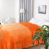 uxcell Flannel Fleece Blanket Soft Lightweight Plush Microfiber Bed or Couch Blanket, Orange Twin