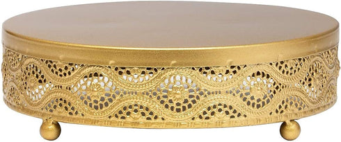 URANMOLE Cake Stand Round Metal Cake Stands Dessert Display Cupcake Stands, 18K Gold 038 Cake Stand - 10