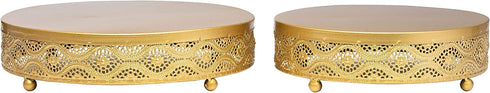 URANMOLE Cake Stand Round Metal Cake Stands Dessert Display Cupcake Stands, 18K Gold 038 Cake Stand - 10