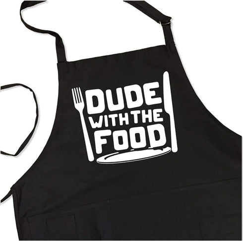 ApronMen, Dude with Food BBQ Grill Adjustable Apron for Men, One Size