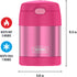 THERMOS FUNTAINER 10 Ounce Stainless Steel Vacuum Insulated Kids Food Jar with Folding Spoon, Pink