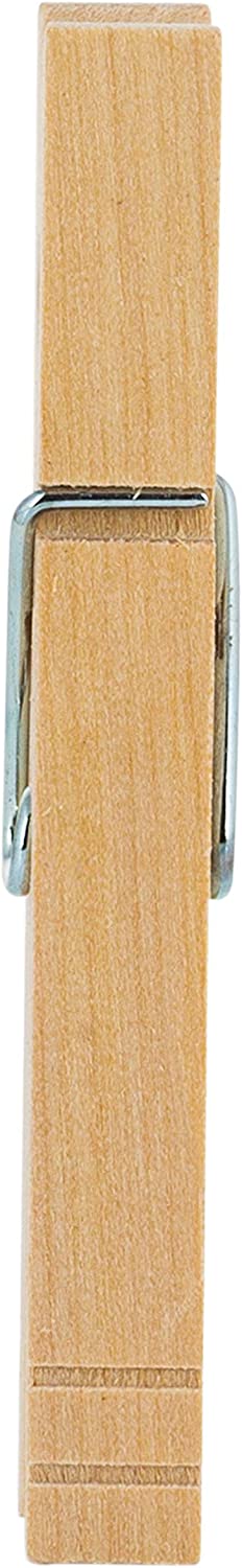 Woolite Extra Large Wooden 100 Pack Clothespins, Natural