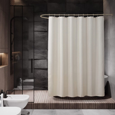Home Queen Waffle Texture Shower Curtain with Magnets, Hotel Quality Honeycomb Bathroom Liner, Rust Resistant Metal Grommets,70" Wx72 L, Beige