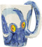 3D Coffee Mug, Handmade Hand Painted Creative Art Mug Ceramic Milk Cups Travel Mug Ocean Octopus Squid Style with Octopus Tentacles Beard Handle Christmas gift