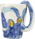 3D Coffee Mug, Handmade Hand Painted Creative Art Mug Ceramic Milk Cups Travel Mug Ocean Octopus Squid Style with Octopus Tentacles Beard Handle Christmas gift