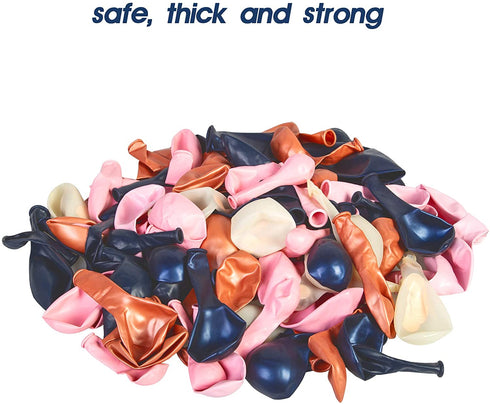 121 PCS Gender Reveal Party Supplies Rose Gold Navy Blue and Pink Latex Confetti Pearlescent Balloons Garland Arch Kit for Birthday Party Baby Shower Decorations