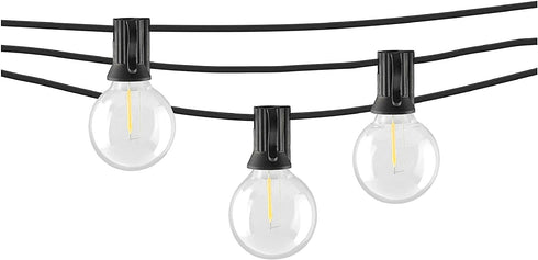 Mr Beams 1W G40 Globe Bulb LED Weatherproof Indoor/Outdoor String Lights, 25 ft, Black