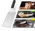 Metal Spatula Set of 8, Leonyo Stainless Steel Griddle Turner Scraper for Flat Top Grill Teppanyaki Cast Iron BBQ Cooking Pancake, Heavy Duty & Dishwasher Safe, Attach 4 Hanging Hooks, Great Men Gift