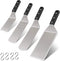Metal Spatula Set of 8, Leonyo Stainless Steel Griddle Turner Scraper for Flat Top Grill Teppanyaki Cast Iron BBQ Cooking Pancake, Heavy Duty & Dishwasher Safe, Attach 4 Hanging Hooks, Great Men Gift