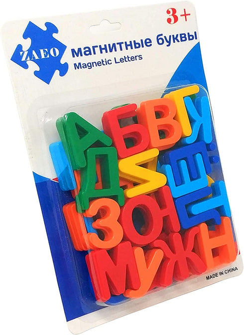 ZAEO Russian Magnetic Alphabet Letters - Refrigerator Magnets -Educational Learning Toy for Kids - Message Board - 2 Sets of Each Letter