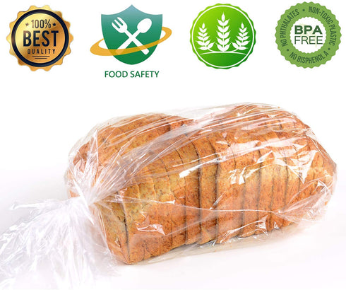 Large Bread Poly Bags,100 Pcs 22x6x10 Inch Bread Loaf Packing Bags with 100 Free Twist Ties,Clear Thick Gusseted Grocery Bakery Bags (Extra Large-22x6x10)
