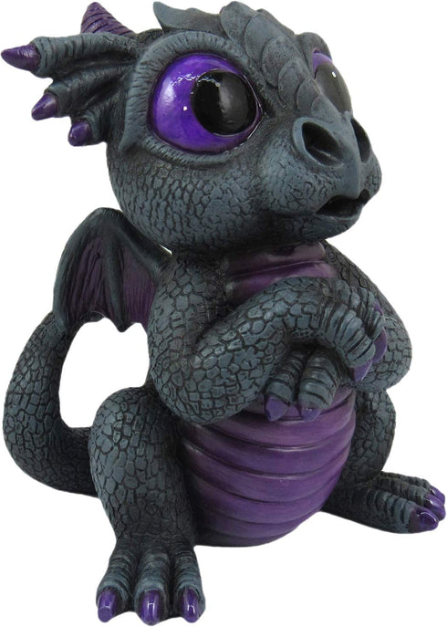 World of Wonders Grave Yard Series Dreamland Dragons | Collectible Dragon Figurine with Birth Certificate | Fantasy Home Decor Accent | 6inch Dragon Statue - Onyx