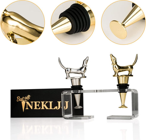 Dachshund Wine Bottle Stopper Decorative - Dog Wine Stopper for Gift Pretty Wine Stopper Holder Display Unique Wine Accessories