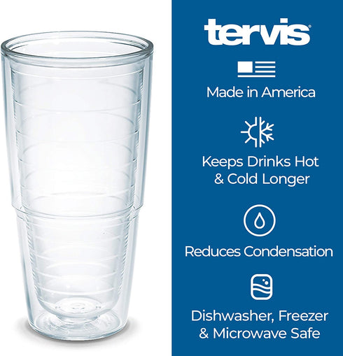 Tervis Proud Veteran Made in USA Double Walled Insulated Tumbler, 24oz, Clear