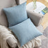MIULEE Pack of 2 Spring Decorative Throw Pillow Covers Linen Burlap Square Solid Farmhouse Modern Concise Throw Cushion Case Pillowcase for Sofa Car Couch 20x20 Inch 50x50 cm Light Blue