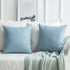 MIULEE Pack of 2 Spring Decorative Throw Pillow Covers Linen Burlap Square Solid Farmhouse Modern Concise Throw Cushion Case Pillowcase for Sofa Car Couch 20x20 Inch 50x50 cm Light Blue
