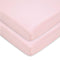 American Baby Company 2 Pack 100% Natural Cotton Value Jersey Knit Fitted Pack N Play Playard Sheet, Pink, Soft Breathable, for Girls