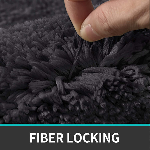 DEXI Bathroom Rug Mat, 24x16, Extra Soft and Absorbent Bath Rugs, Machine Wash Dry, Non-Slip Carpet Mat for Tub, Shower, and Bath Room, Charcoal