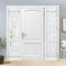 Topfinel Sheer French Door Window Curtains 25x72 Inches Sidelight Curtains for Front Door Tieback Included, White Grey, 2 Panels