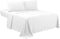Sfoothome Queen Sheets Set - White Hotel Luxury 4-Piece Bed Set, Extra Deep Pocket, 1800 Series Bedding Set, Sheet & Pillow Case Set (Queen, White)