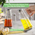 Olive Oil Dispenser Bottle - NISVDID Cooking Oil Dispenser Bottle with Drip Free Spout and Non Slip Trivet for Salad, Barbecue, Grill (18.6OZ/ 550ML)