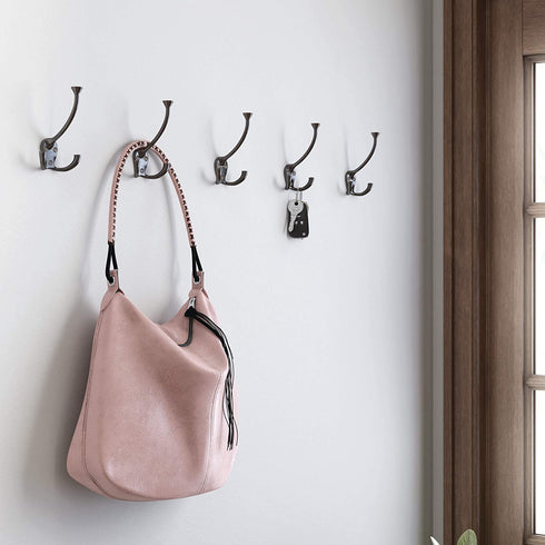 Franklin Brass Hook With 3 Flared Prongs Wall Hooks, Venetian Bronze, B42305M-VBR-C