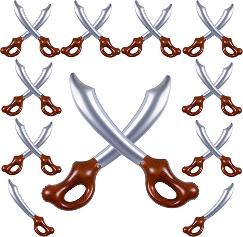 Rcanedny 20 Pieces Inflatable Pirate Sword Halloween Pirate Balloons Pirate Sword Toys for Party Supplies Halloween Theme Party Favours Decorations