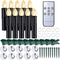 Battery Operated Taper Candles, PChero Flickering Flameless Tapered Candlesticks with Remote Timer, 10pcs Dripless Warm White LED Handheld Candles Lights for Church Wedding Party Decor