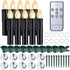 Battery Operated Taper Candles, PChero Flickering Flameless Tapered Candlesticks with Remote Timer, 10pcs Dripless Warm White LED Handheld Candles Lights for Church Wedding Party Decor