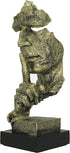 Abstract Sculpture Statue Sandstone Resin Keep Silent for Home Desktop Bookshelf Office Decoration 13.6 inches Tall (Gold)