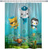 The Octonauts Shower Curtains for Kids Bathroom, Barnacles Kwazii Peso Polyester Fabric Shower Curtain Set Hooks Included, 71X 71 in